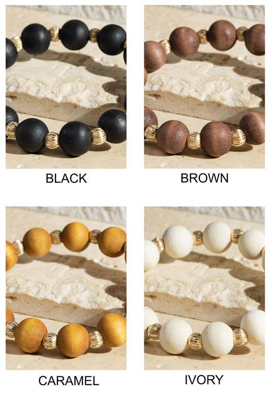 Shop Neighbors – wholesale Pärlarmband – Stretch trä pärlstav armband3