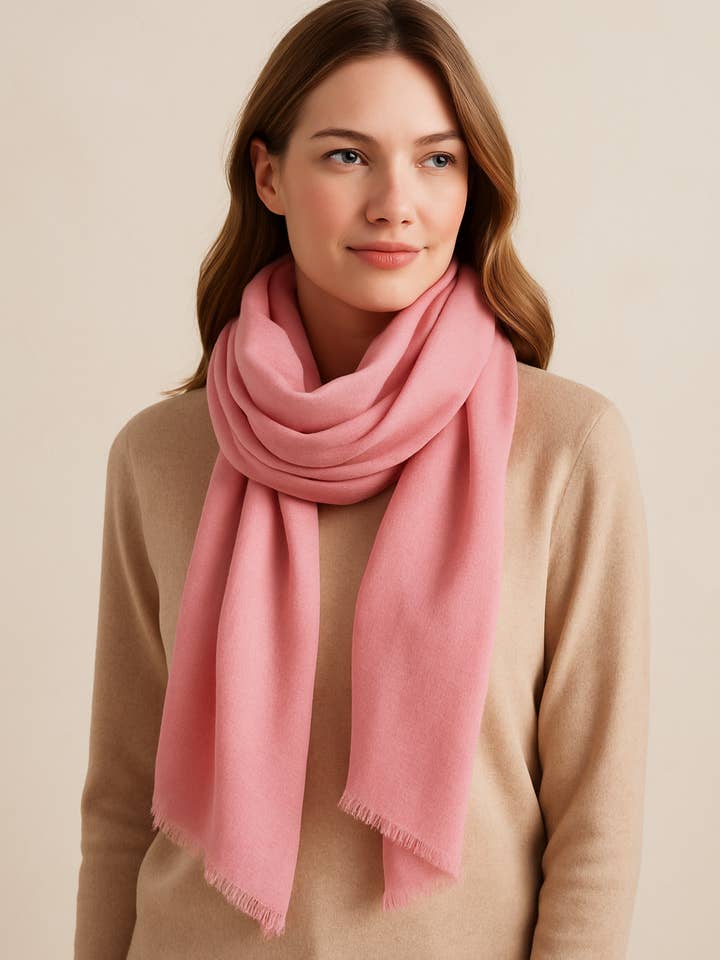 DLUX Simone Premium Wool Silk Scarf, Solid Colours 70x180cm for wholesale by DLUX Scarves