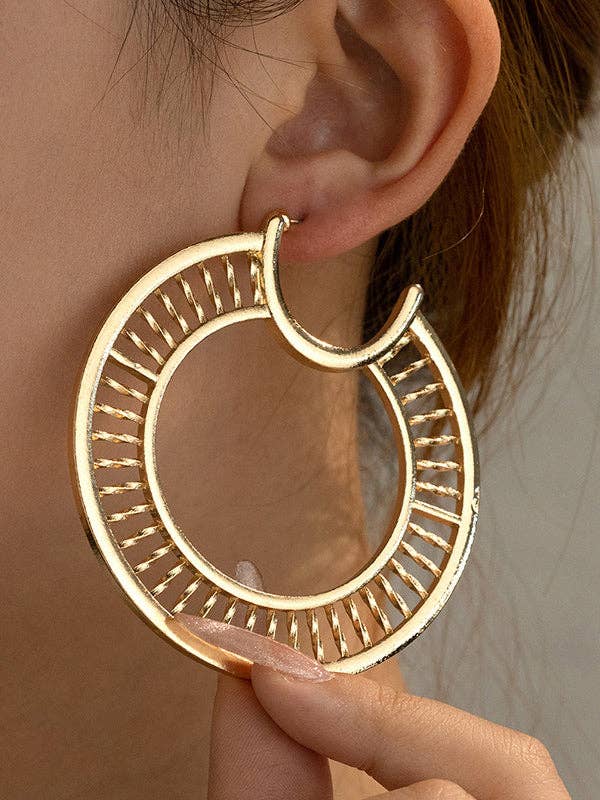 Geometric Hollow Solid Color Drop Earrings for wholesale by VividLux
