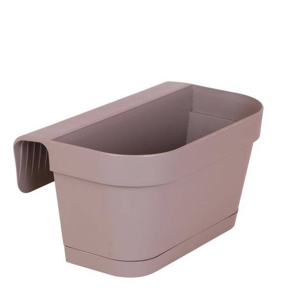 Oasis of Life - Wholesale Plant Pot - Balcony Planter – Taupe – 36cm wide – With Hanging System & Water Reservoir – Stylish Balcony Plant Container for Railings & Fences – Weatherproof, Robust & Low Maintenance0