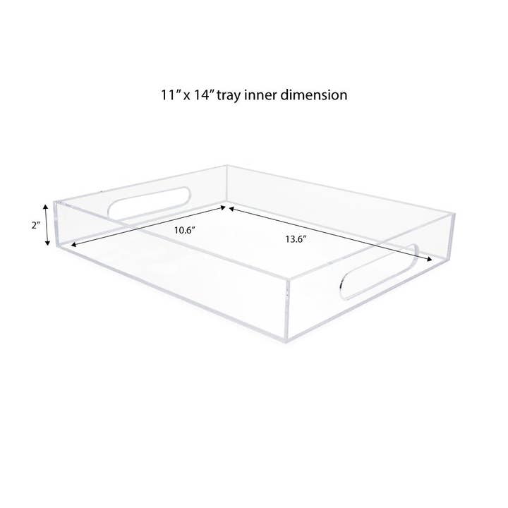 Isaac Jacobs Clear Acrylic Serving Tray with Cutout Handles for wholesale on Faire