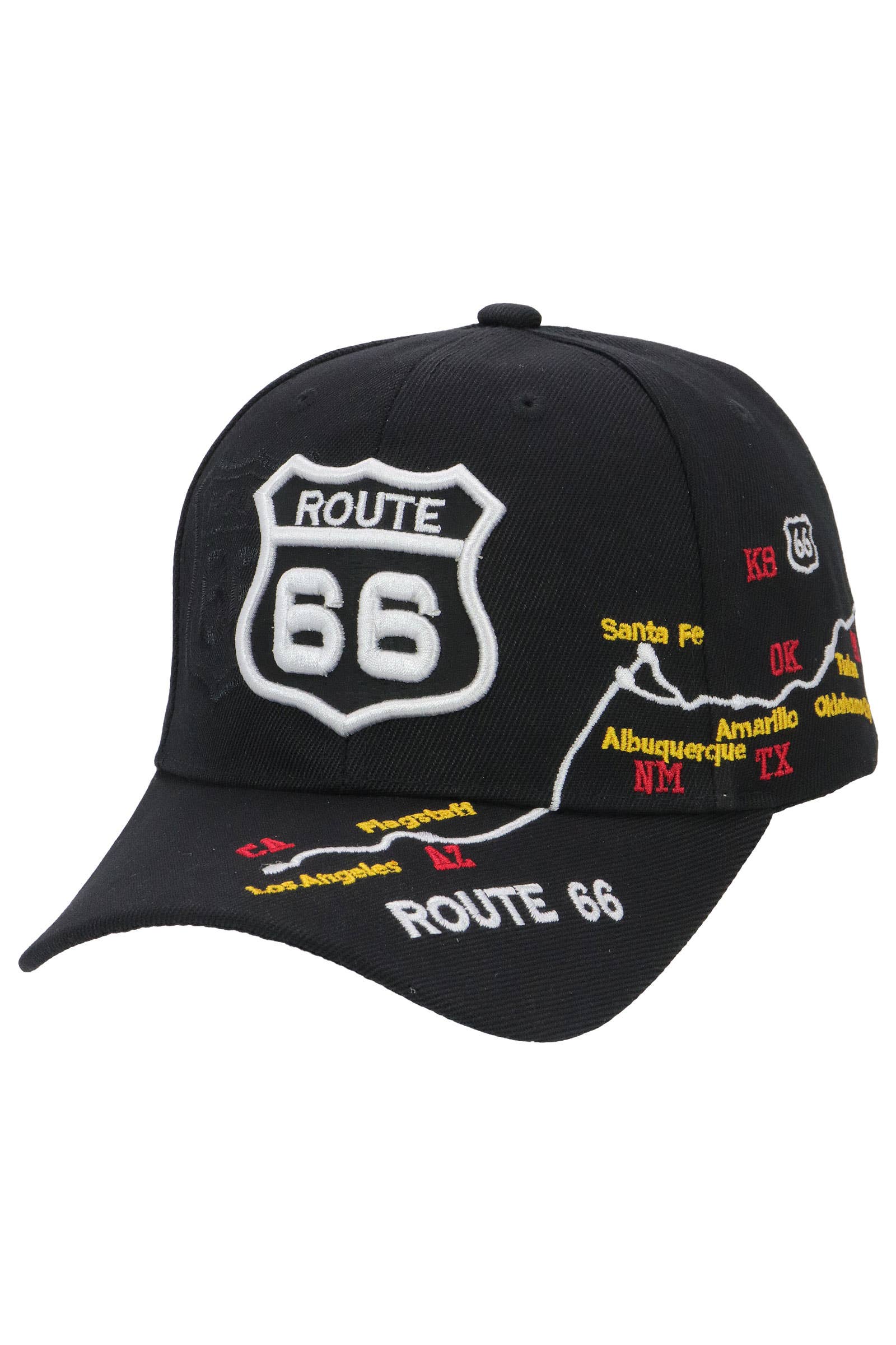 Cap Zone – wholesale Baseball cap – Unisex – Route 66 Road Map Polyester Baseball Cap8