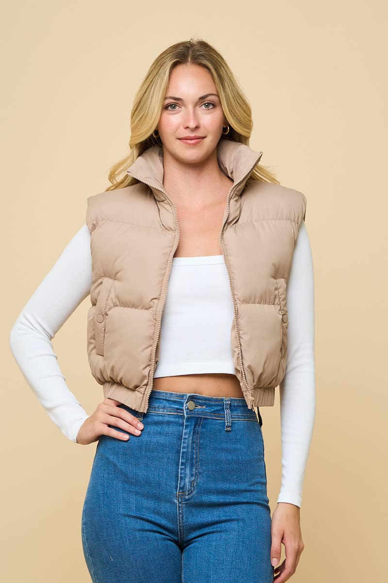 ANWND - Wholesale Jas - Dames - 2458 - Gewatteerd heupvest met hoge kraag22