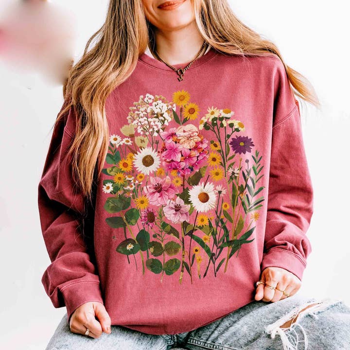 Vintage Pressed Flowers Shirt, Wildflowers Sweatshirt for wholesale by NVC Ecommerce LLC