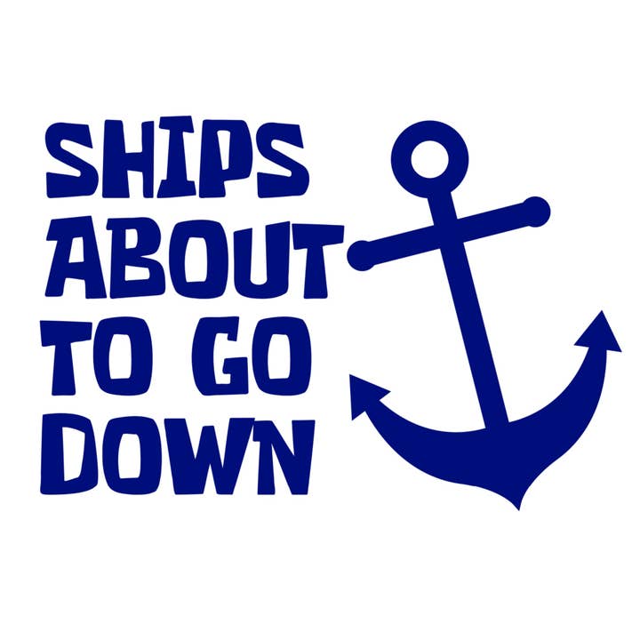 Ladies Custom T Shirt UPF 50+ Ships About to Go Down Blue for wholesale by Paradise Tees LLC