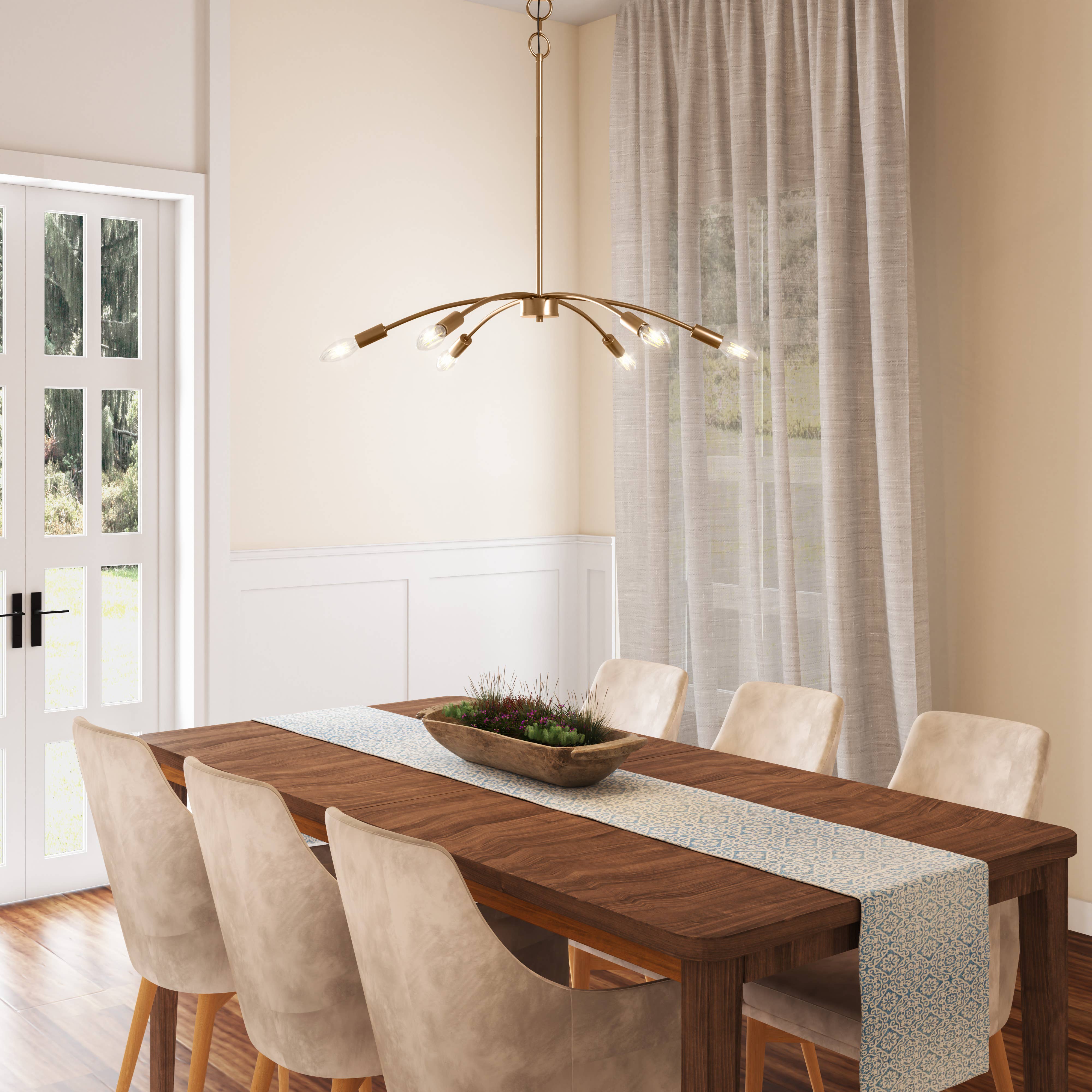 Brio Lighting - Wholesale Chandelier/Hanging Light - Sale - Nimbus Modern Arched Gold 6-Light Ceiling Chandelier1