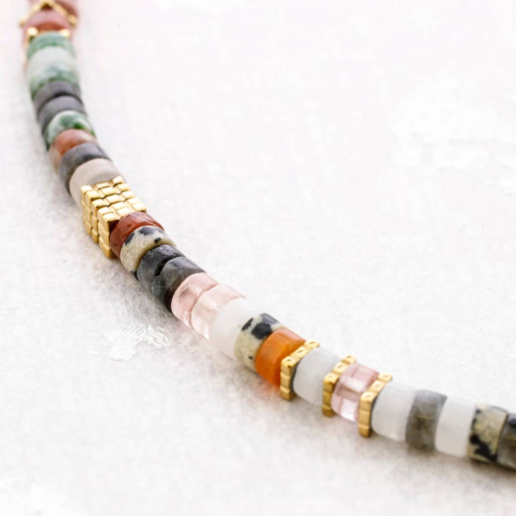 Sonata - Wholesale Snap Jewelry - Steel Stone Necklace8