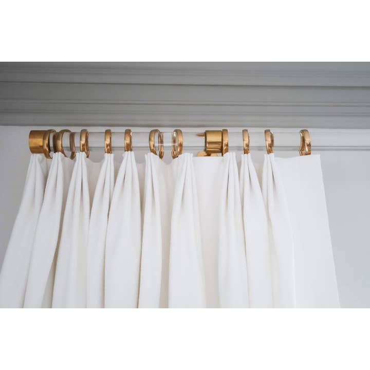 LuxHoldups – wholesale Curtain rod – Brass Curtain Rings for Lucite Rods, Drapery Hardware