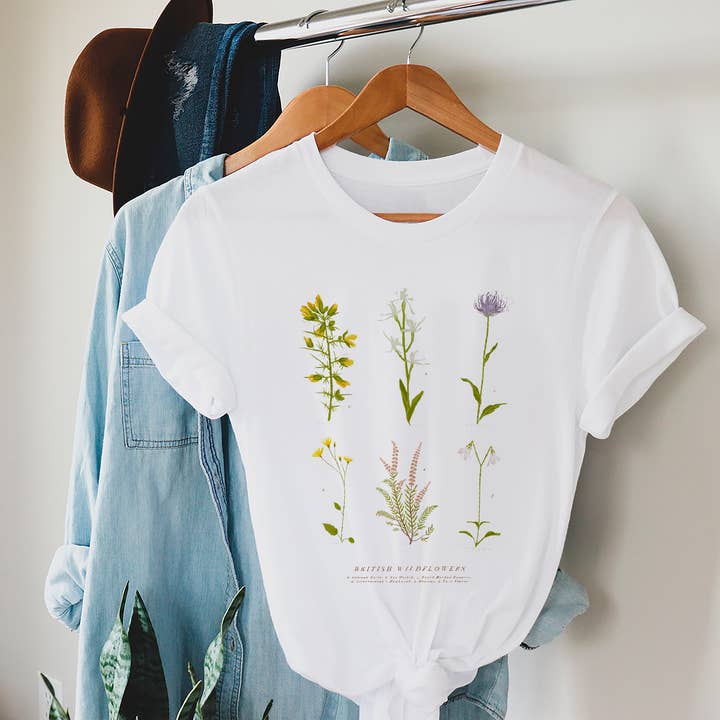 British Wildflowers T-Shirt - Women’s for wholesale by Britain Illustrated