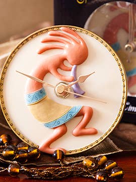 Kokopelli Clock for wholesale by Ibis and Orchid Design