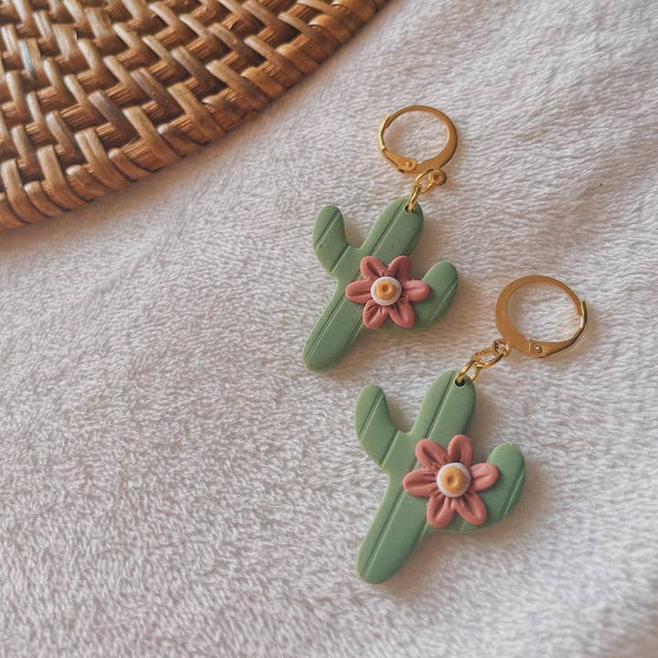 Huggies Cactus en fleurs | Pâte polymère pour la vente par CatBird&Tea