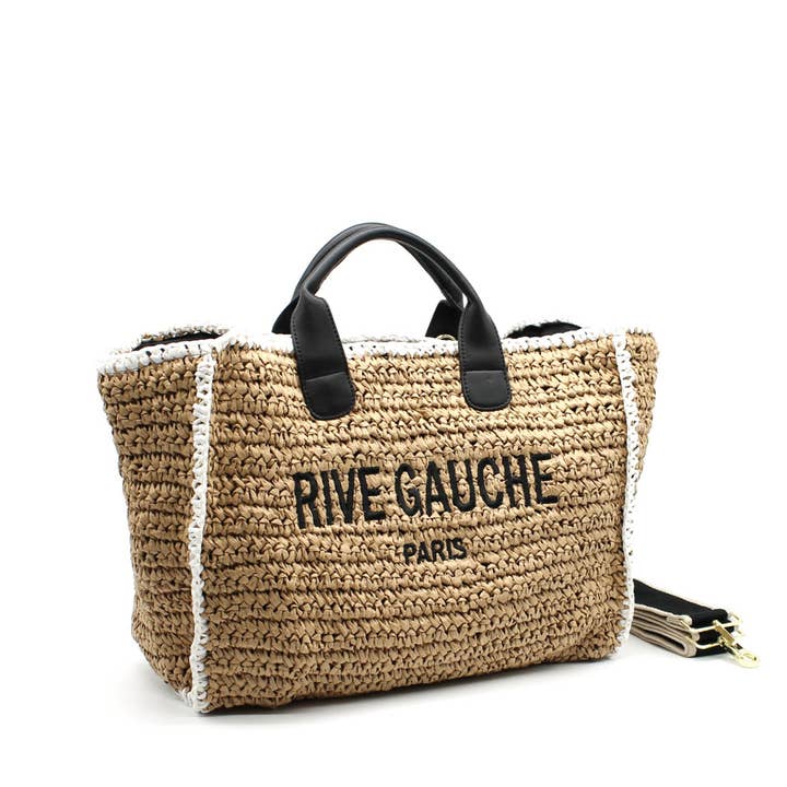 Vimoda - Wholesale Beach Bag - CROCHET RIVE GAUCHE bicolor woven tote bag