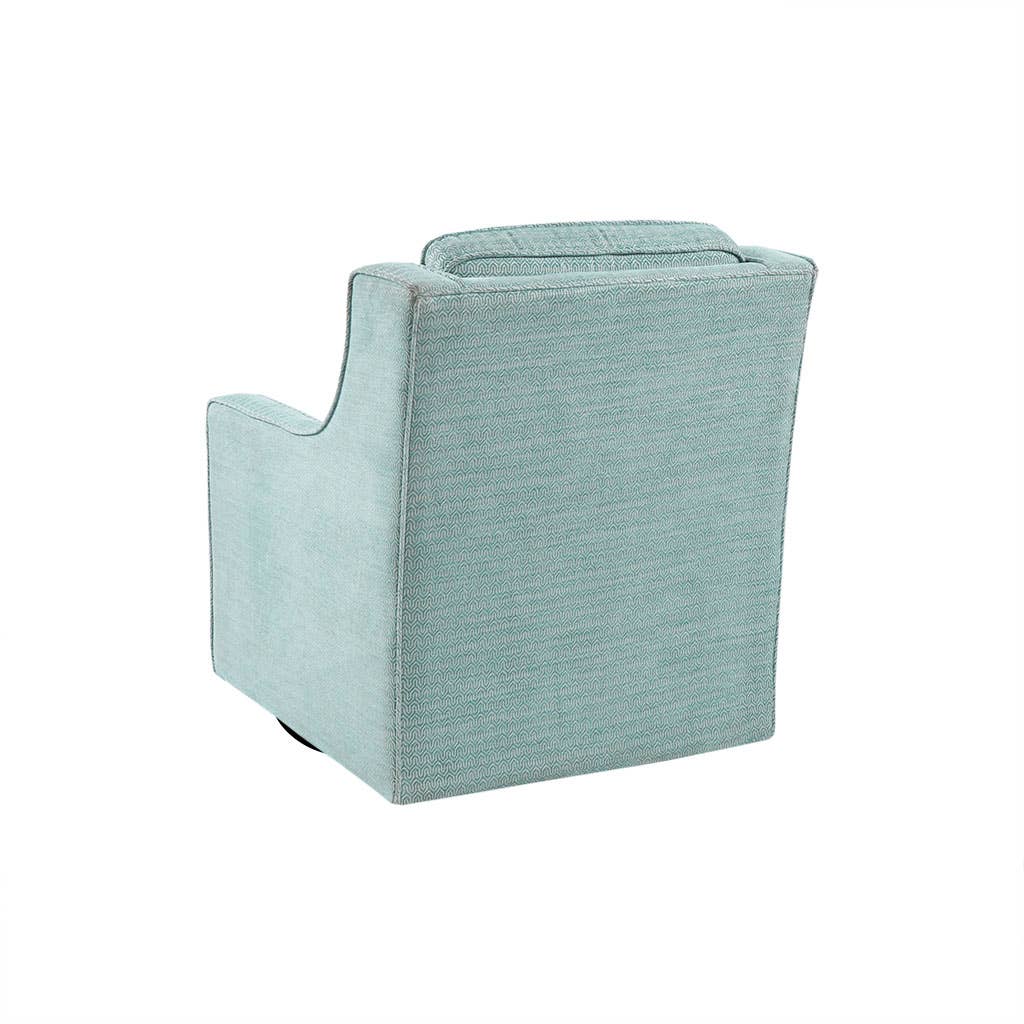 Olliix - Wholesale Chair - Transitional Patterned Swivel Lounge Chair, Aqua Blue *3