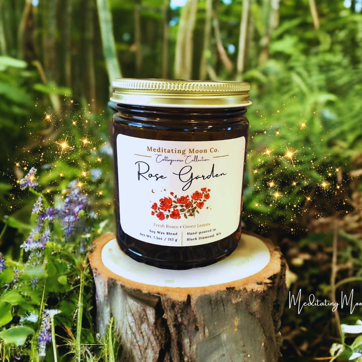Rose Garden kaars voor wholesale door Meditating Moon Co.