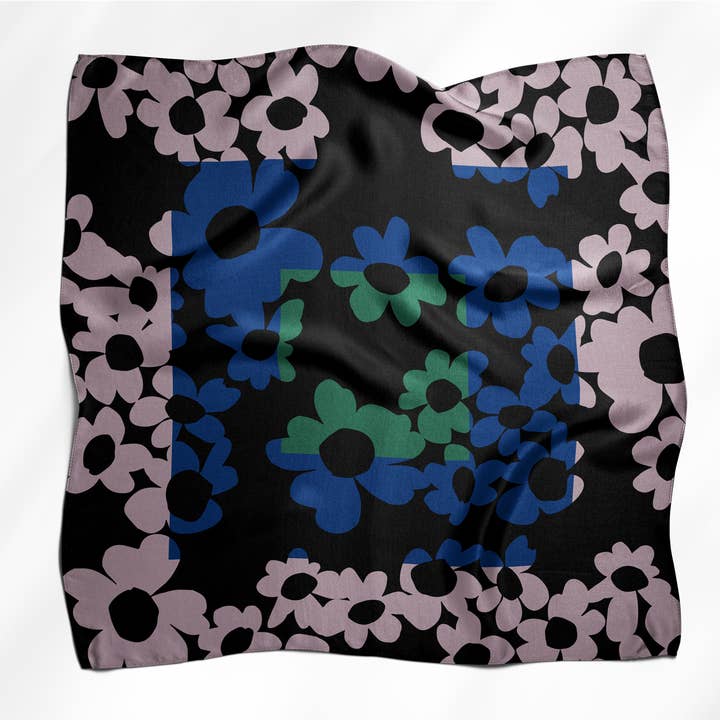 Pañuelo ECLIPSE FLORAL | Negro para venta al por mayor de Bloom