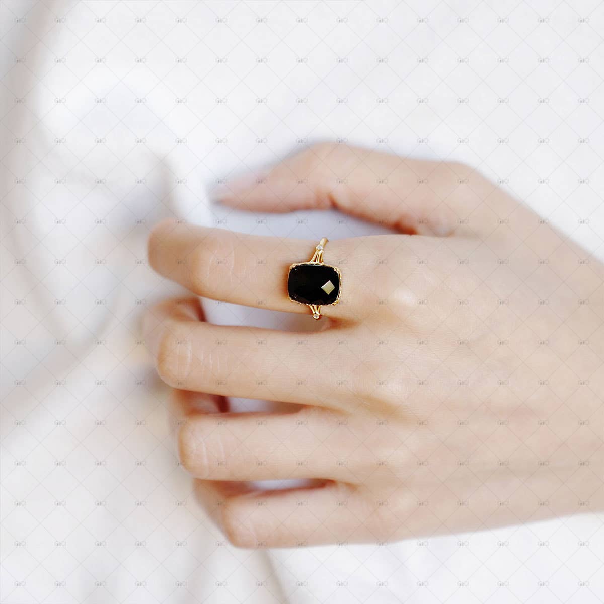 Gioiellin - S925 Silver Jewelry - Vente Bague de cocktail/de cérémonie - Ensemble de colliers et boucles d'oreilles en argent S925 avec anneau et onyx noir antique3