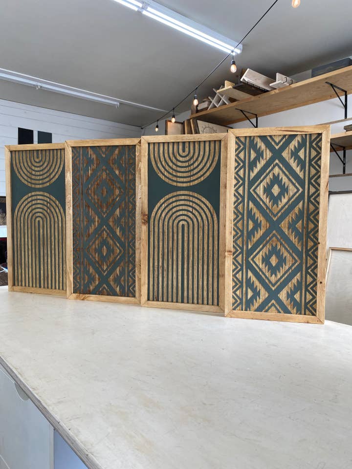 4 Piece Set Aztec & Boho for wholesale by Birch and Home Handmade