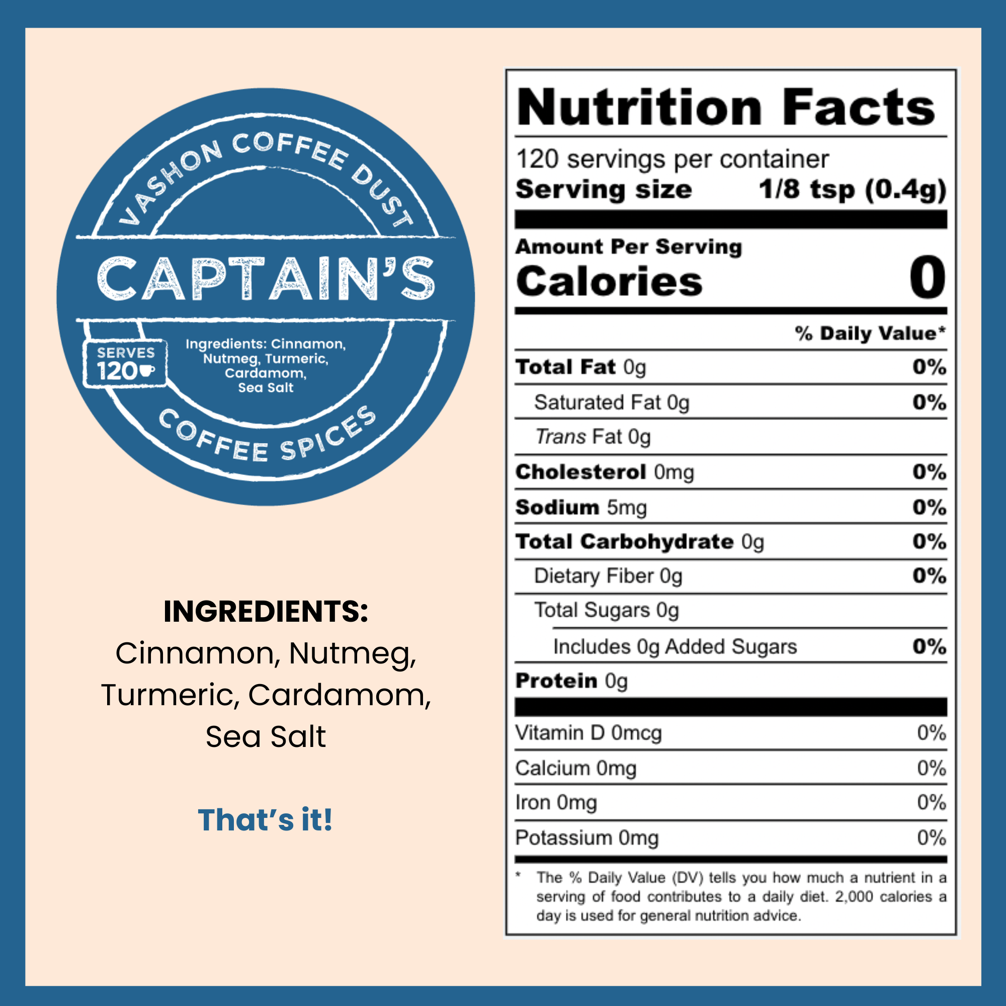 Vashon Island Coffee Dust - Wholesale Dried Spice Mix - Captain's (cinnamon, nutmeg...)2