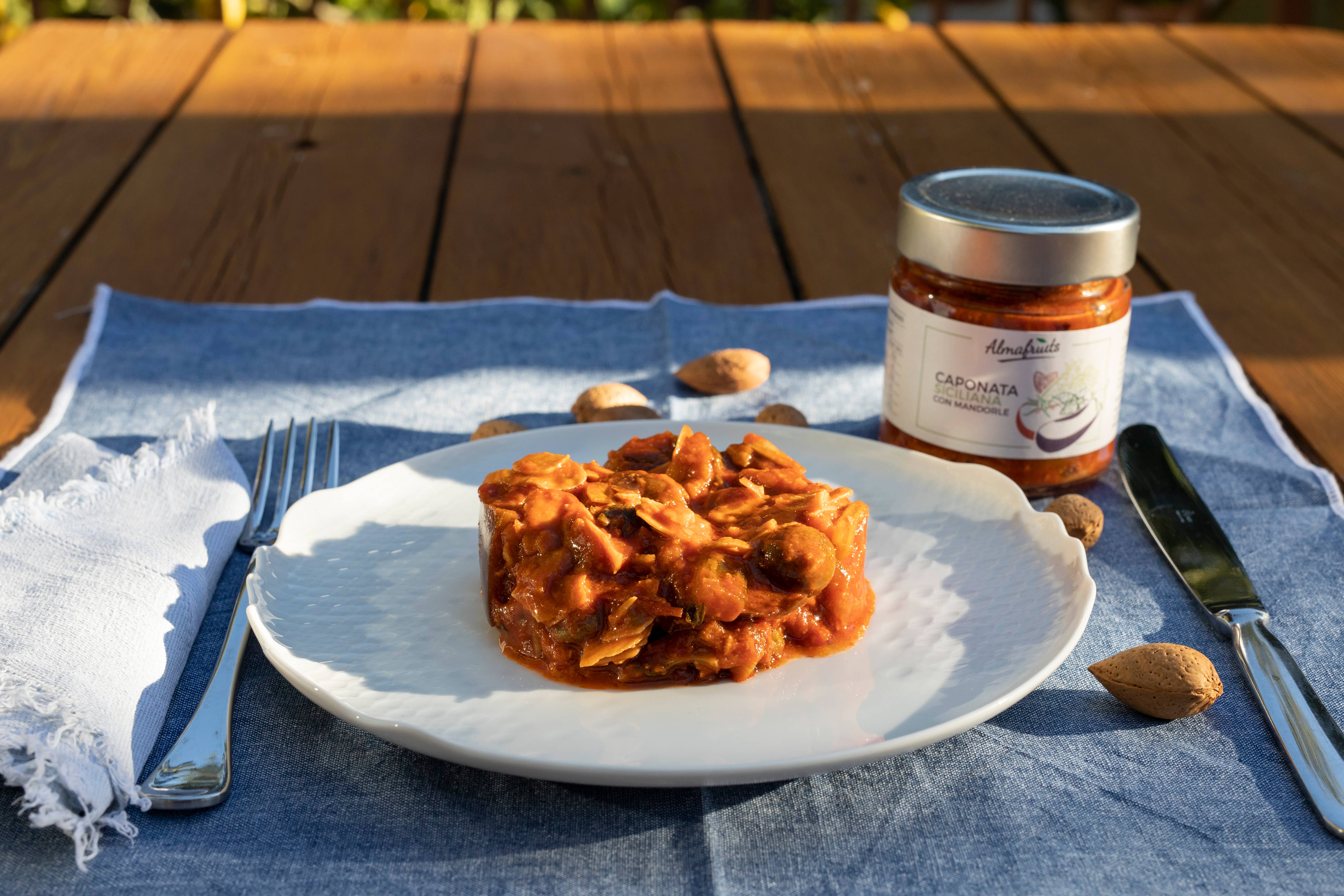 almasicily - Wholesale Sauce - Sicilian Aubergine Caponata With Almonds Vase 240g2