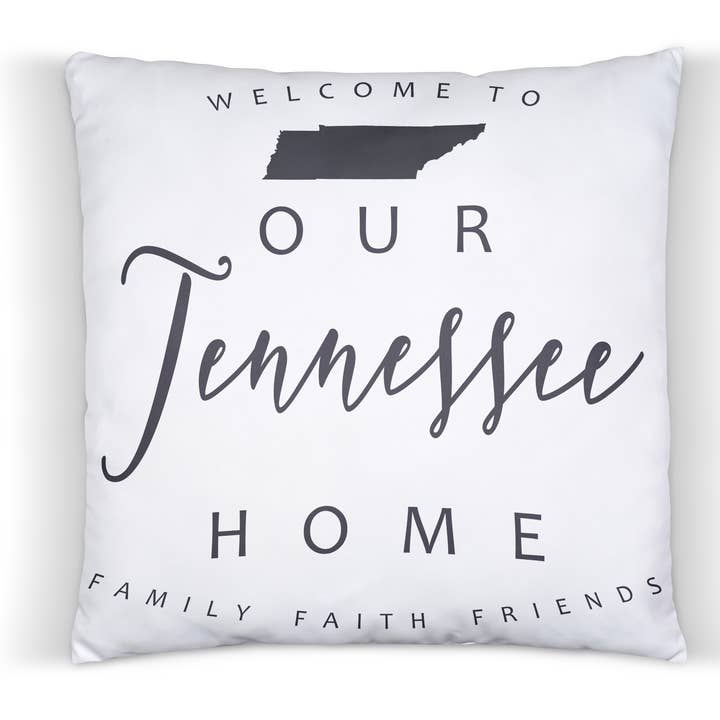 "Welcome To Our Tennessee Home" 16"x16" Throw Pillow for wholesale by Distinctive Design Wholesale