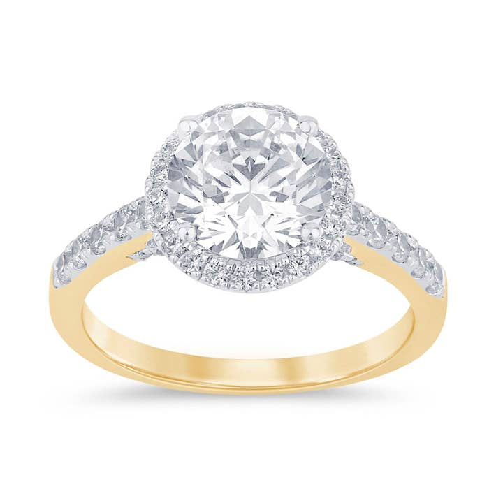 2,54 CTW Vs Laborgezüchteter Diamant-Verlobungsring 14 Kt Gold für den Großhandel von White Rock