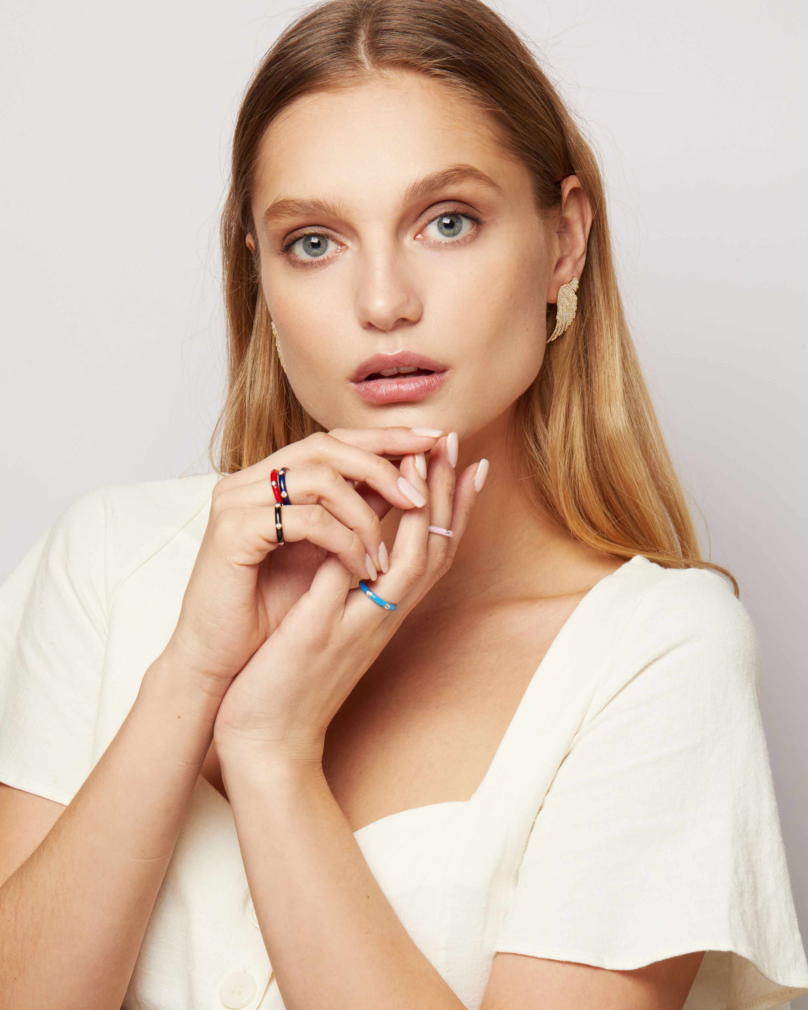 Kosa Jewels – wholesale Ring med flera stenar – Carin emalj bandet Ring1