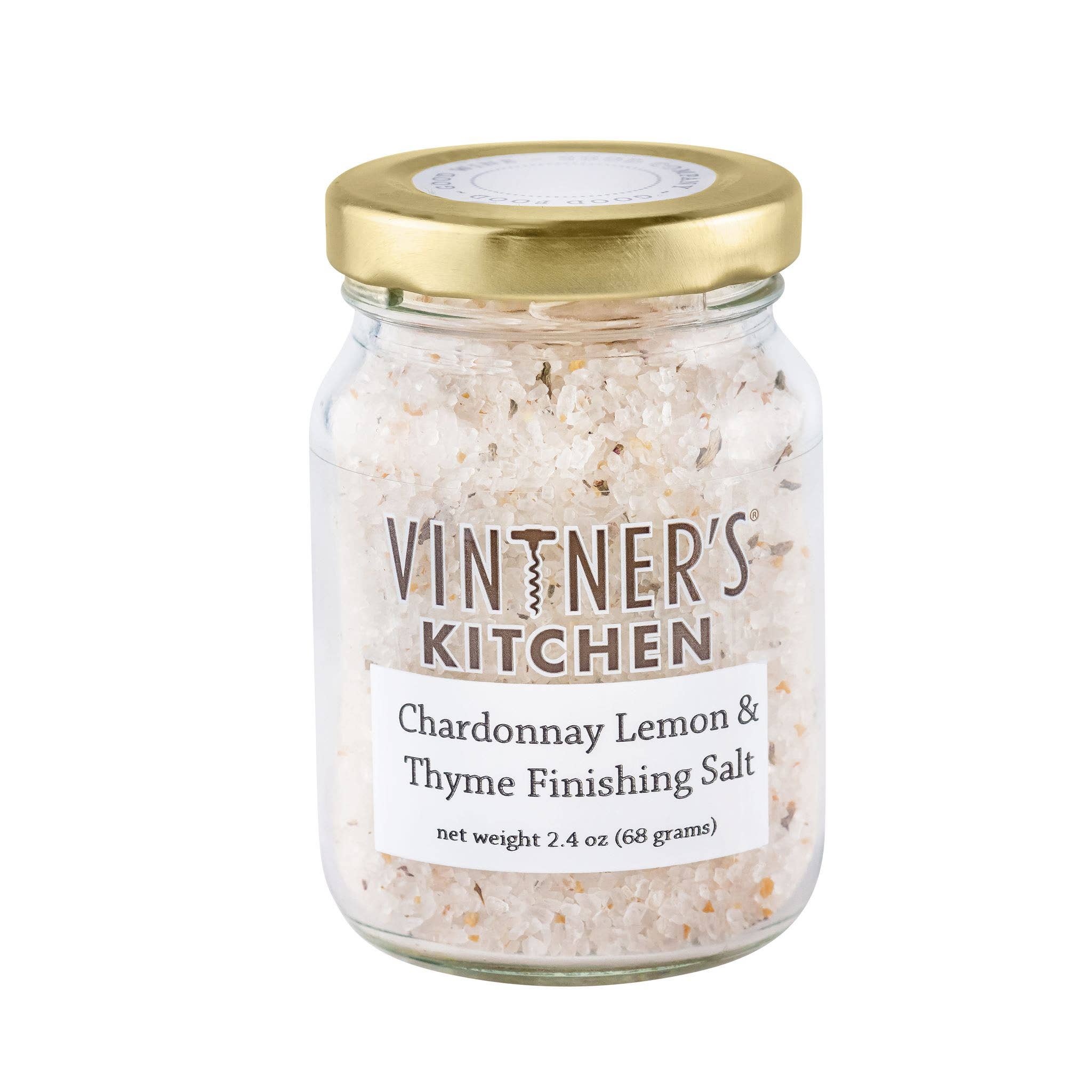Vintner's Kitchen LLC – wholesale Salt – Chardonnay citron och timjan efterbehandling salt burk