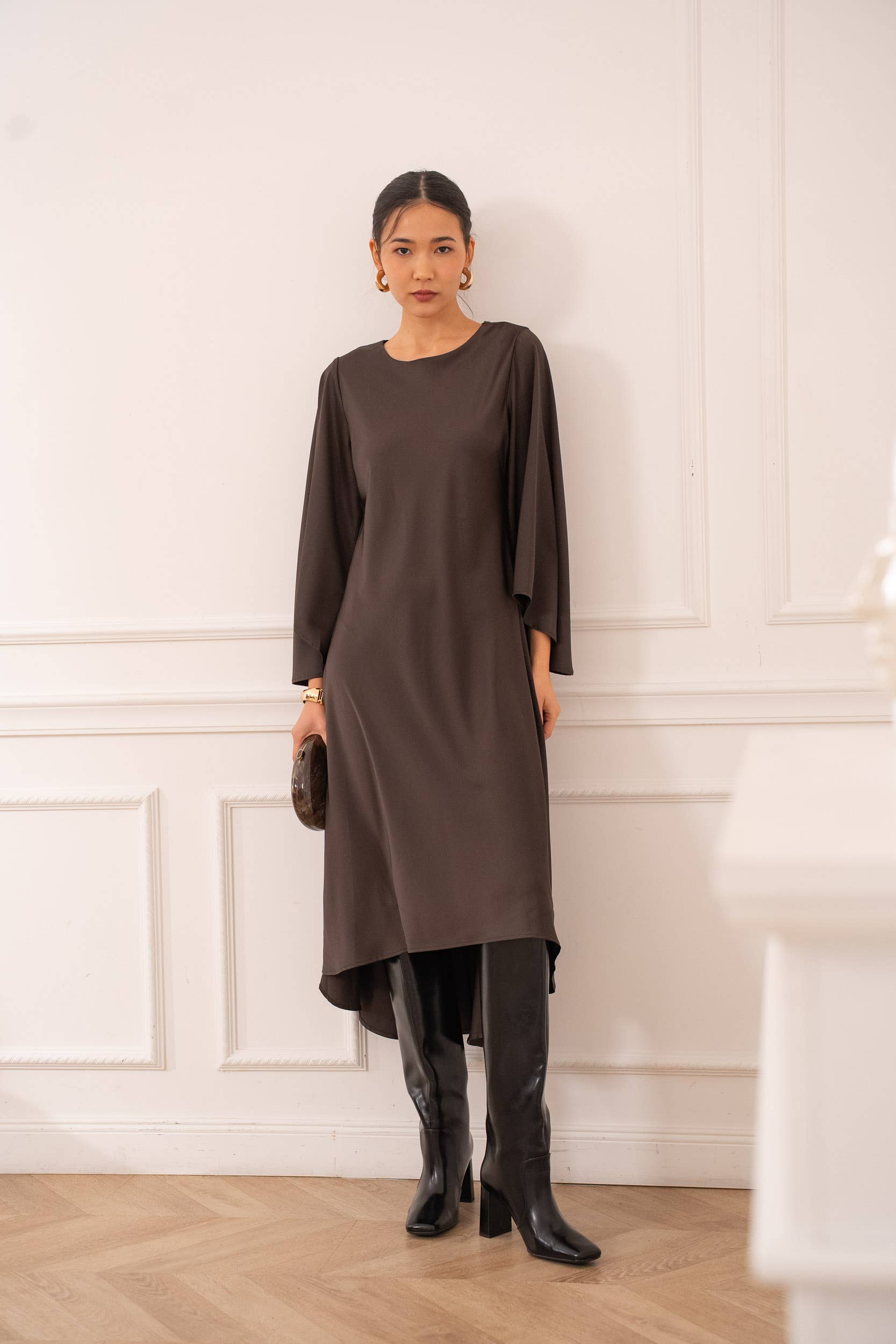 Choco Kate midi dress in silky satin - CK08171 for wholesale on Faire2