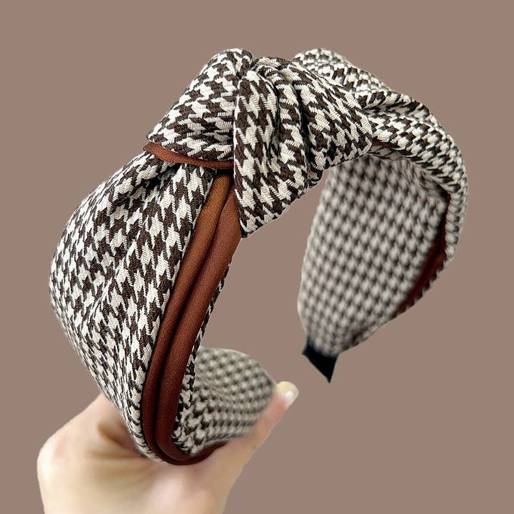 Houndstooth Knot Headband for wholesale by Adorro