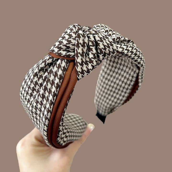 Houndstooth Knot Headband for wholesale by Adorro