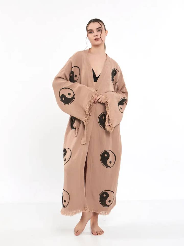 Umays Boho - Wholesale Kimono - Women's - Yin Yang Cotton Kimono, Long Kimono, Bohemian Clothing4