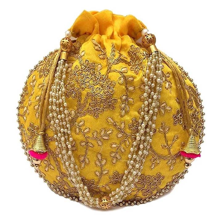 Bhawana Handicrafts - Wholesale Clutch Bag - Women's - 5 Piece Lot, Gift Potli Women Handbag Handmade Clutch Purse