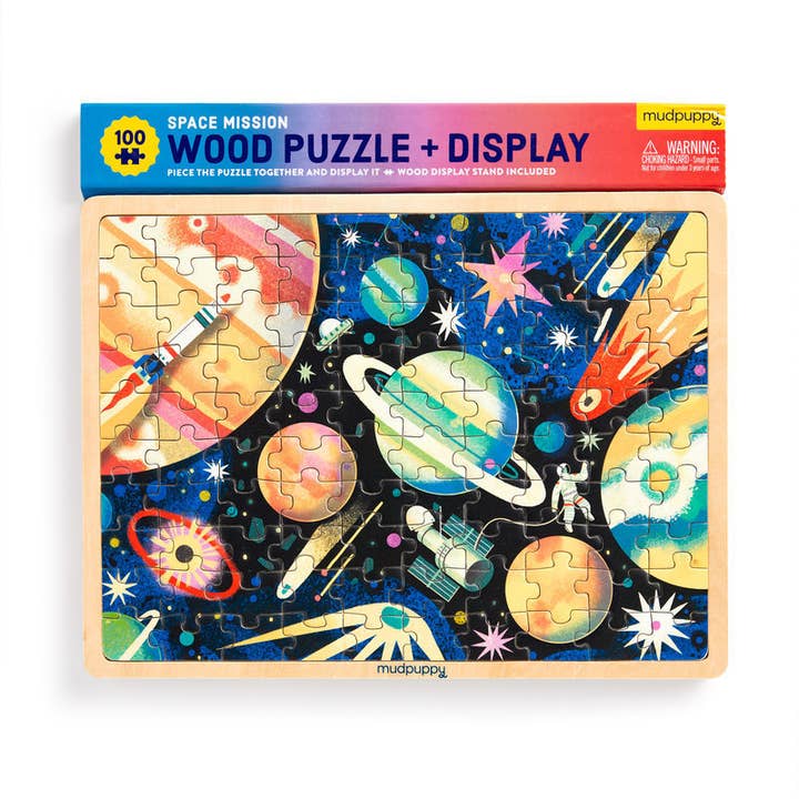 Space Mission 100 Piece Wood Puzzle + Display for wholesale by Raincoast Distribution Group