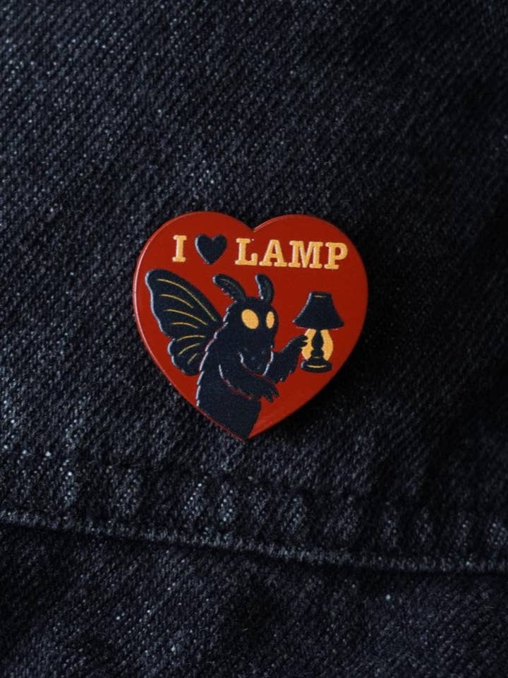 I Love Lamp Enamel Pin, Rubber Clutch for wholesale by CDW Artistry
