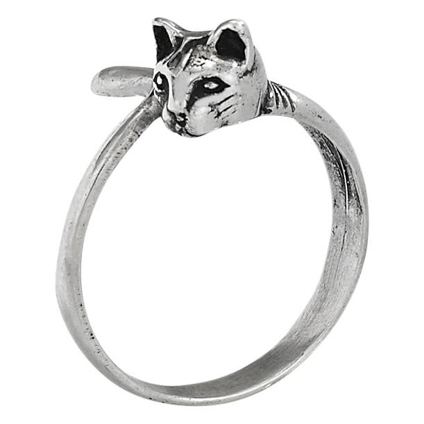 Bague en argent sterling en forme de chat Ready To Pounce pour la vente par Tiger Mountain Jewelry