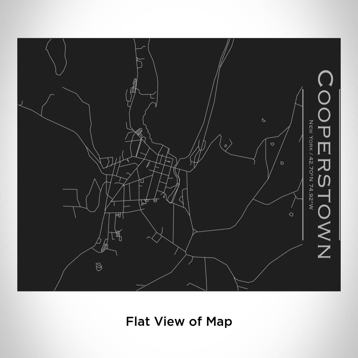 JACE.design - Vente Bouteilles d'eau - Cooperstown NY Map Bouteille avec dessus en bambou Noir mat1