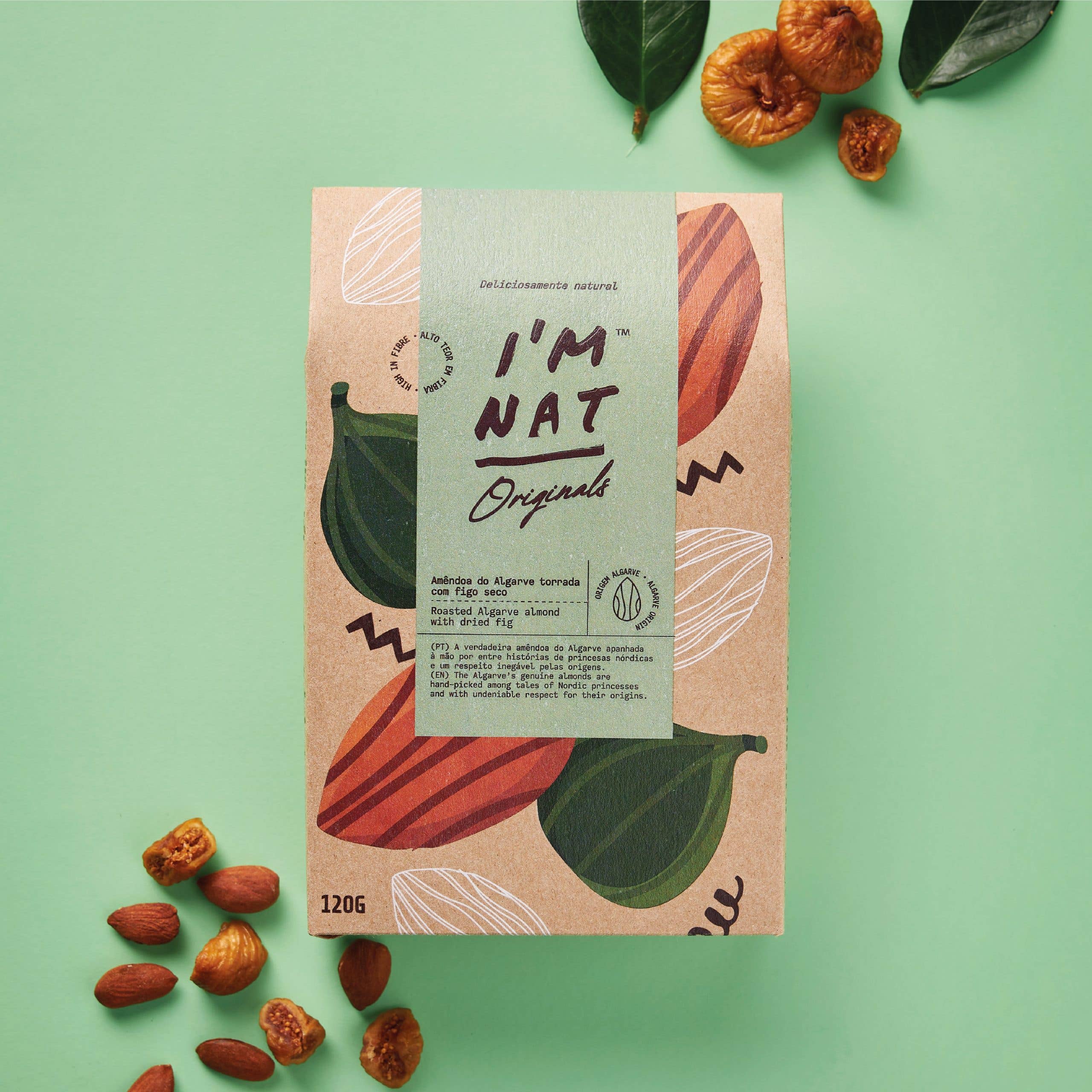 I'M NAT - Wholesale Dried/Dehydrated Fruit - Roasted Algarve Almond With Dried Figs 120g2