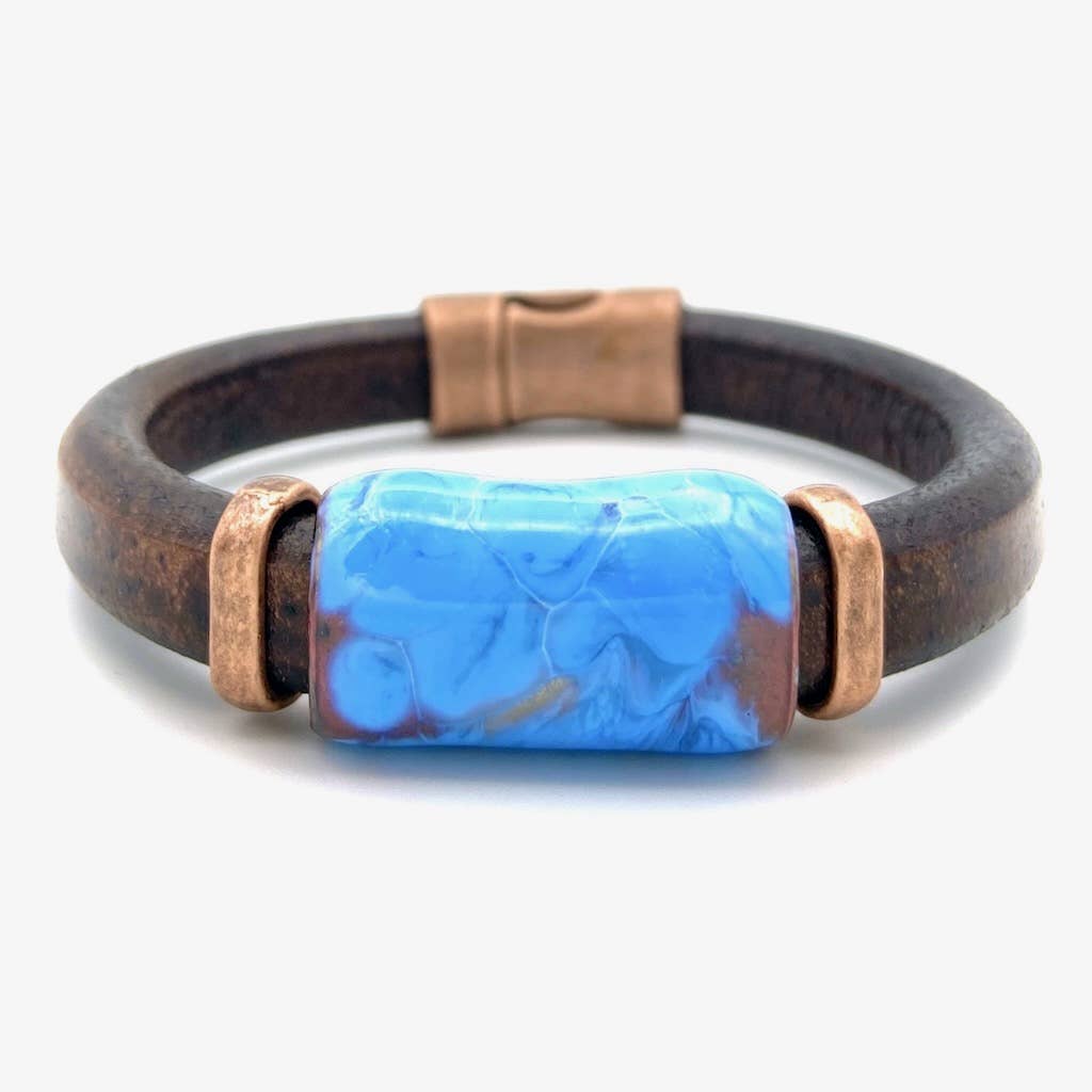 Montana Leather Designs - Wholesale Beaded Bracelet - CM Turquoise Skies Bracelet0