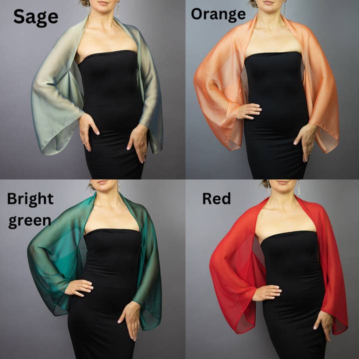 BridalSpain - Wholesale Jacket – Women's - Sage Green Sheer Wrap, Shawl, Bolero & Jacket2