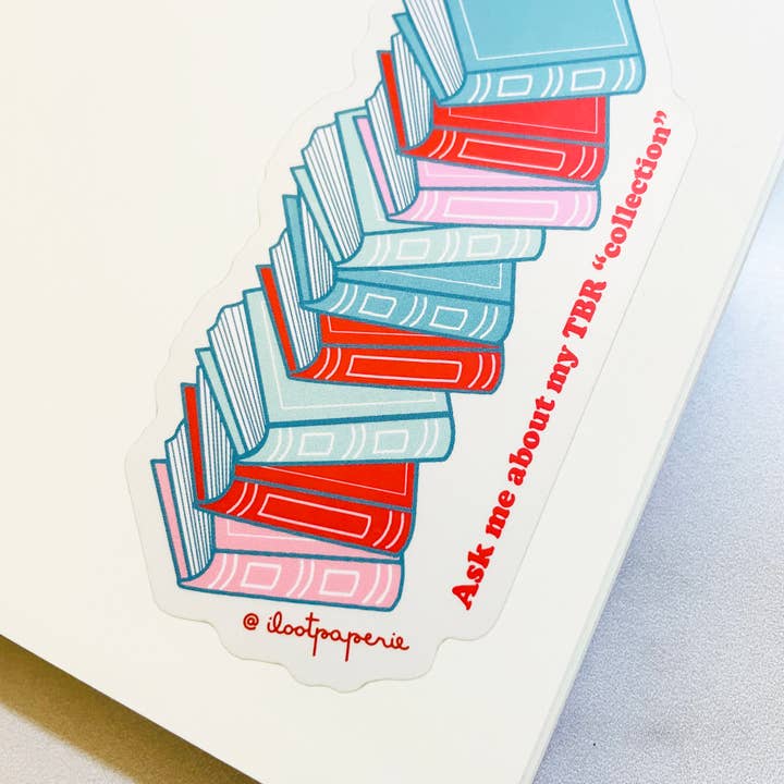 Ask Me About My TBR "Collection" Sticker Single or Set of 3 for wholesale by ILOOTPAPERIE