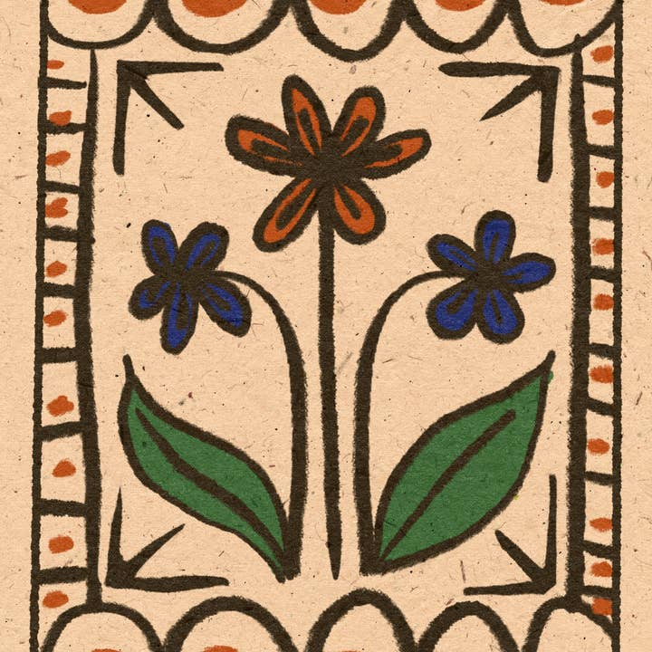 Mid-Century Stoneware Giclée Print for wholesale by Neon Swan Studio LLC