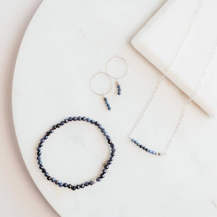 The Always Busy Mama – wholesale Beaded bracelet – Sapphire Stretch Bracelet | Moments & Milestones2
