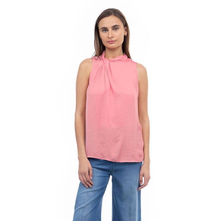 Haut sans manches à col torsadé pour la vente par Naked Zebra Rack
