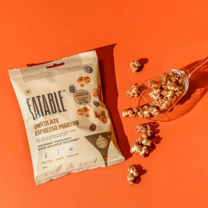 EATABLE Popcorn - Wholesale Popcorn - Mini Chocolate Espresso Martini - Milk Chocolate Popcorn