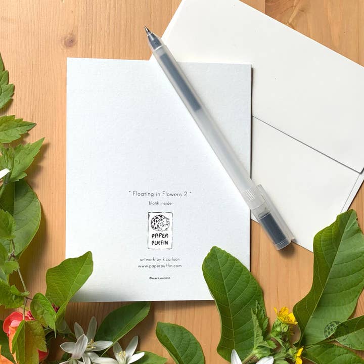 Paper Puffin - Venta al por mayor Tarjetas de felicitación - Tarjeta de Felicitación Flotando en Flores #32