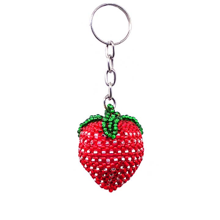 Pichincha - Wholesale Keychain - Women's - Beaded Strawberry Seed Bead Figurine Keychain