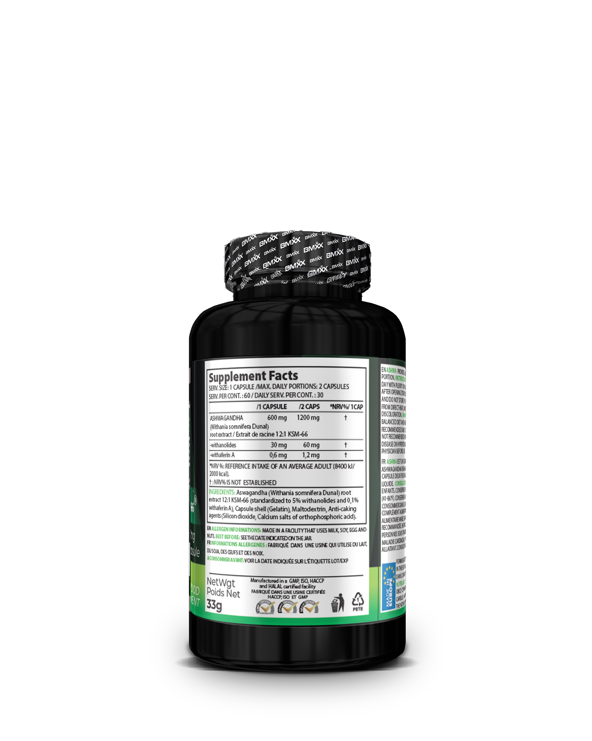 BMXX Sports Nutrition – wholesale Oral supplement/vitamin – ASHWAGHANDHA KSM-66®1