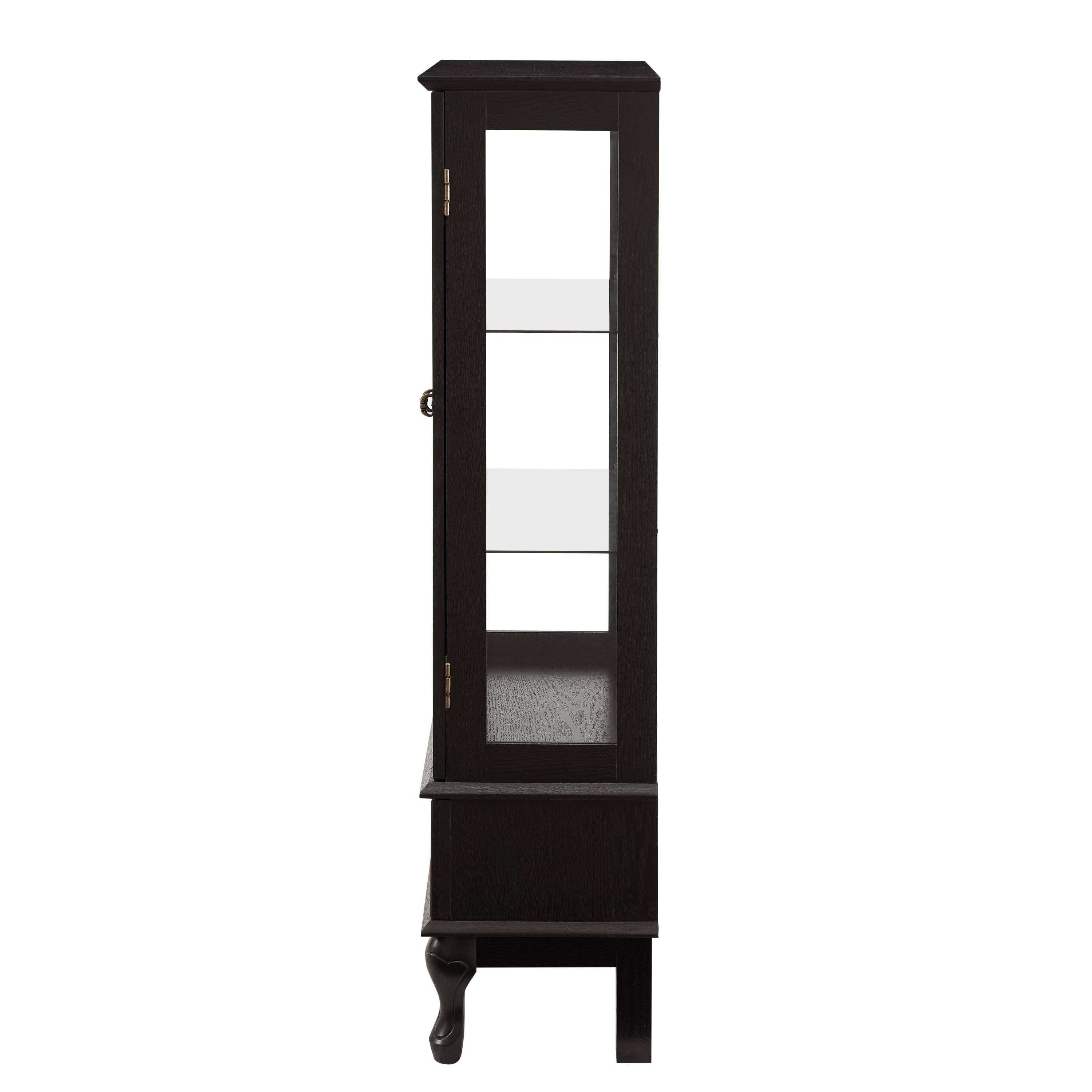 39F Inc. - Wholesale Cabinet - Black Lighted Curio Cabinet (2 Glass Doors, LED Lights )15