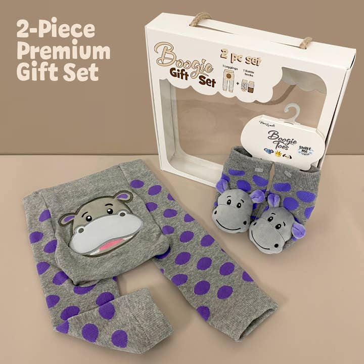 Coffret cadeau Happy Hippo Boogie Toes & Tight pour bébé, 2 pièces, jusqu'à 18 mois pour la vente par Boogie Toes