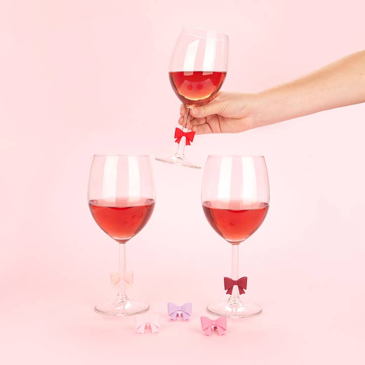 Balvi - Wholesale Wine/Cocktail Glass Markers - Cup markers, Coquette, assorted colors, x6, plastic1